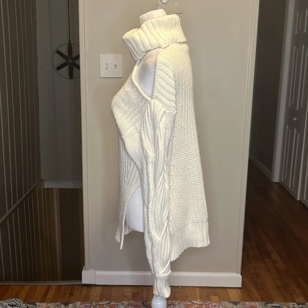 Jonathan Simkhai Aubrey Traveling Cable Knit Sweater One Shoulder Size Small - Picture 7 of 13